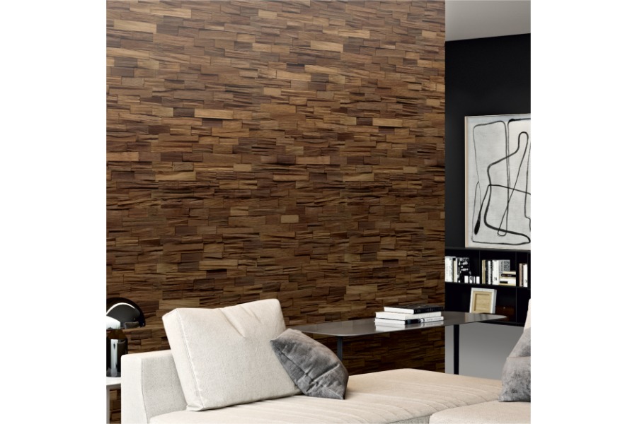 Wandverkleidung / Wandpaneele, Echtholz 3D, Bangkirai coffee, 500 mm (L) x 200 mm (B) x 18 mm (S), FSC 100%, TSUD-COC-001718-ZZ (0,5 m² / Paket)