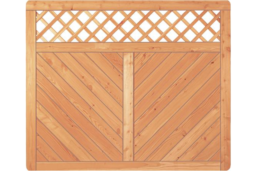 Sichtschutzzaun Holz Lärche Gitter 180 x 150 cm (Serie Pöhl)