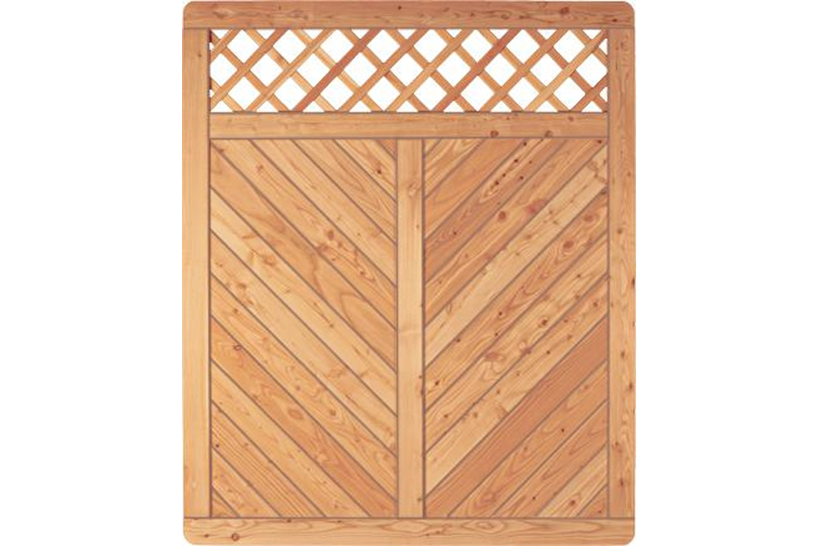 Sichtschutzzaun Holz Lärche Gitter 150 x 180 cm (Serie Pöhl)