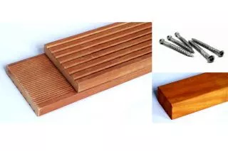 Hori HORI Terrassendielen Komplettset Bangkirai Holz Diele Massiv Komplettbausatz 